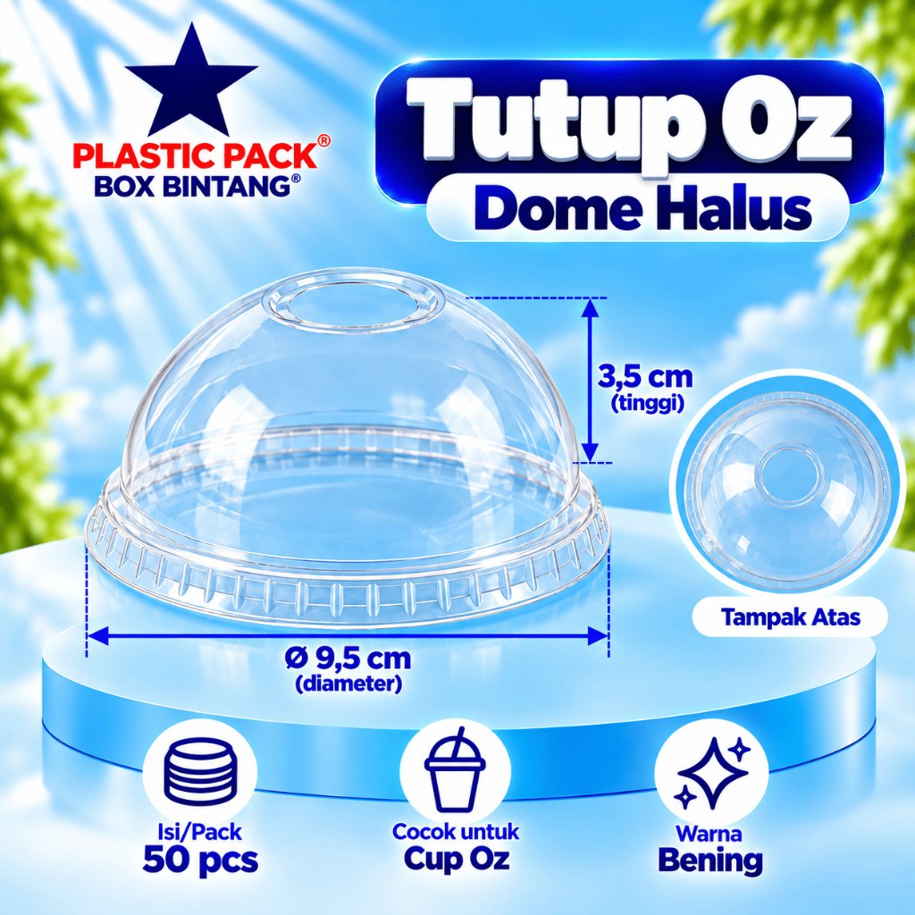 Tutup Cup OZ (Pop Ice), untuk Es Teh, Jus Buah, Pop Ice