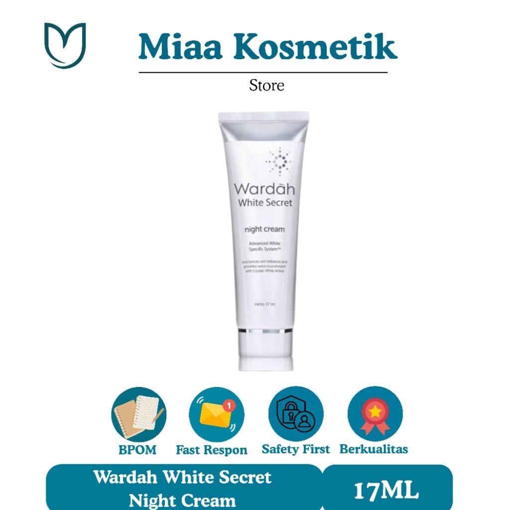 Wardah White Secret Night Cream-Cream malam pencerah wajah & melembabkan