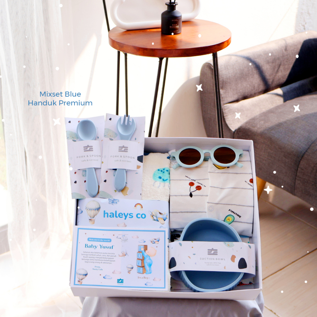 Kado Bayi Premium Mix Set Branded Sleepsuit HNM /M&S / MamasPapas Silicone Feeding Set BPA FREE, Ham