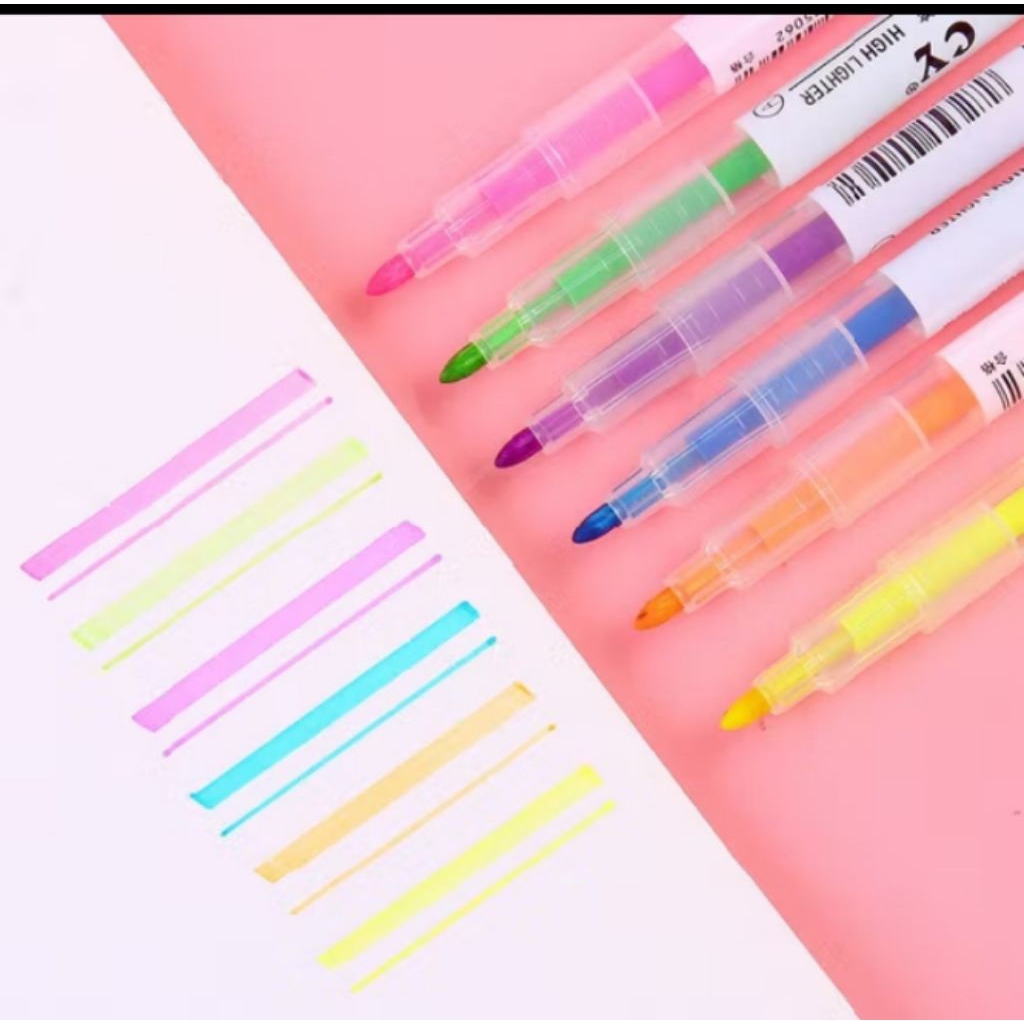 

Stabilo Mini Highlighter Double Side Alat Tulis Warna Pastel 1 Set @6 pcs