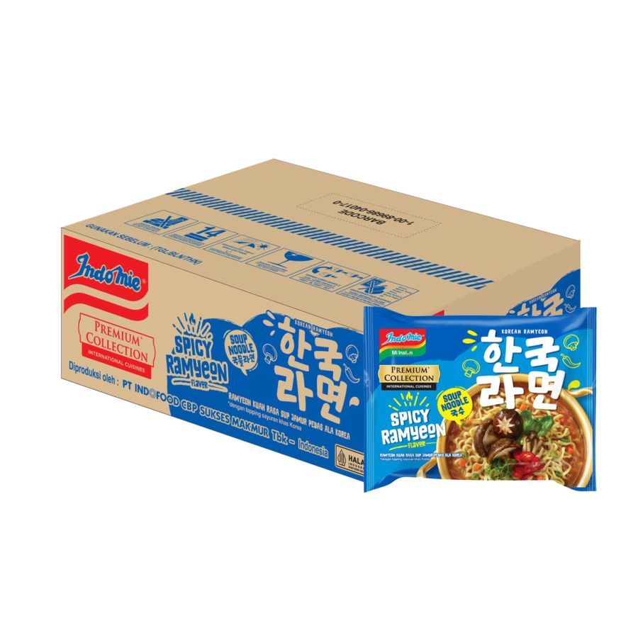 

1 DUS Indomie Premium Korean Soup Noodle Spicy Ramyeon Mie Instan 20 pcs