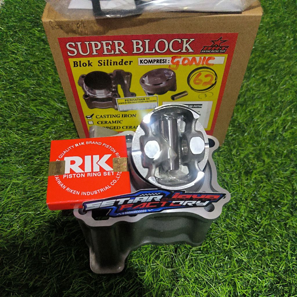 BLOK CASTING IRON SONIC 62 SET PISTON FORGED CERAMIC ORIGINAL BRT