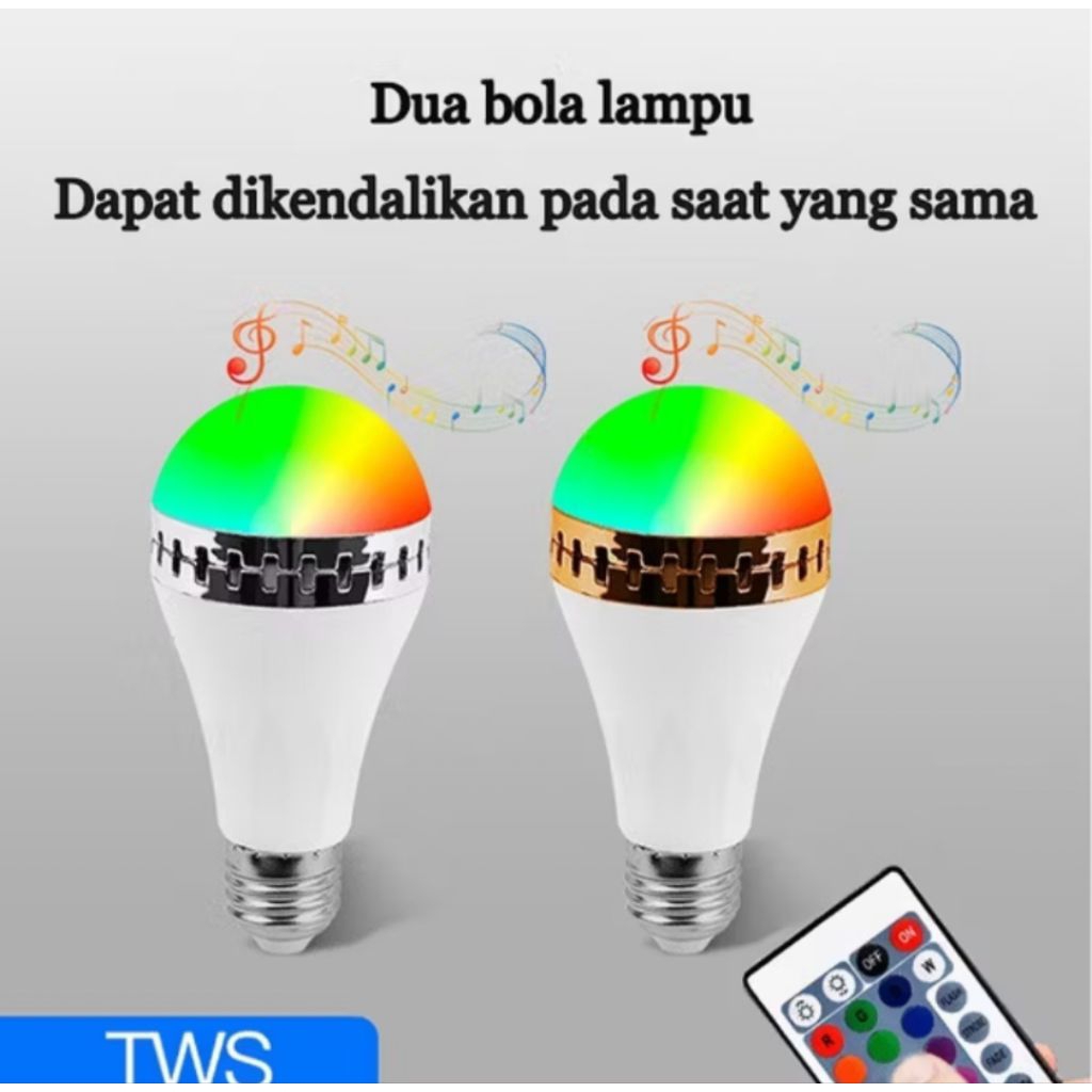 Lampu LED Music Bulb Bluetooth RGB + Remote