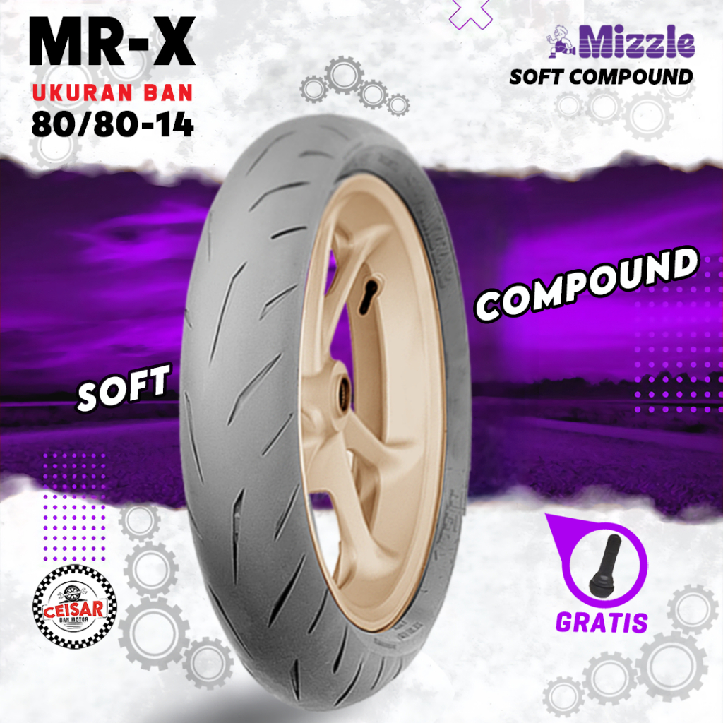 [PROMO MURAH] Ban Racing Soft Compound Motor Matic MIZZLE MR-X 80/80 Ring 14 Tubeless