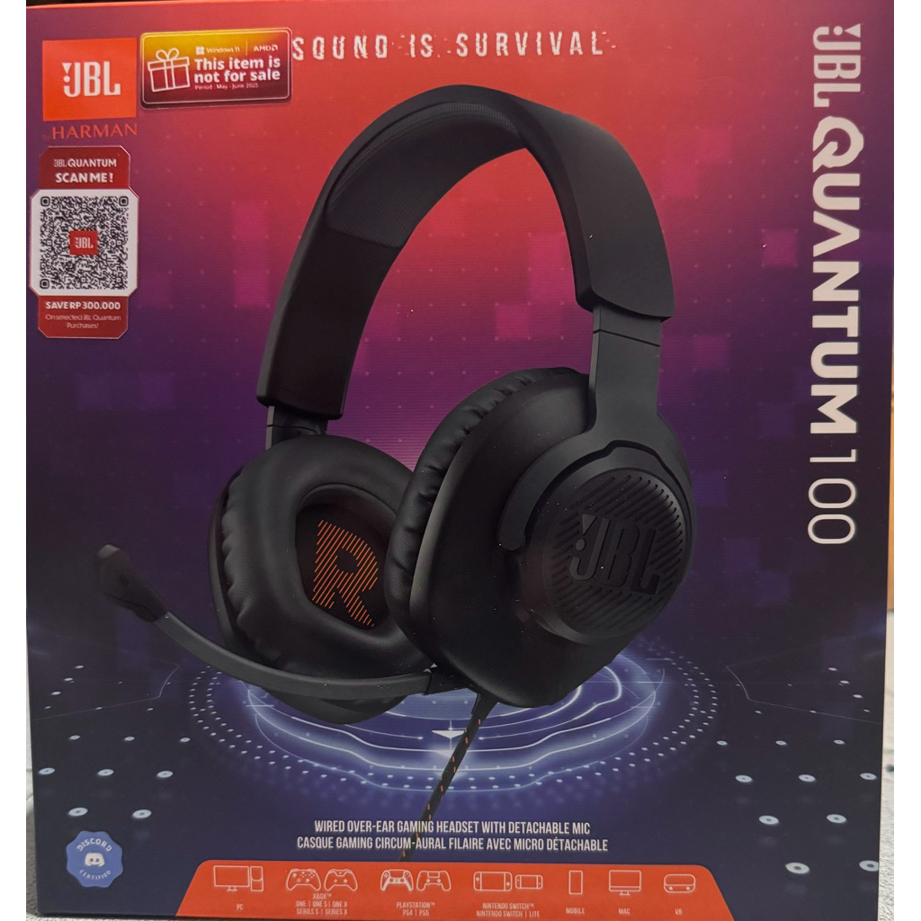 JBL Quantum 100 Gaming Headset Original New