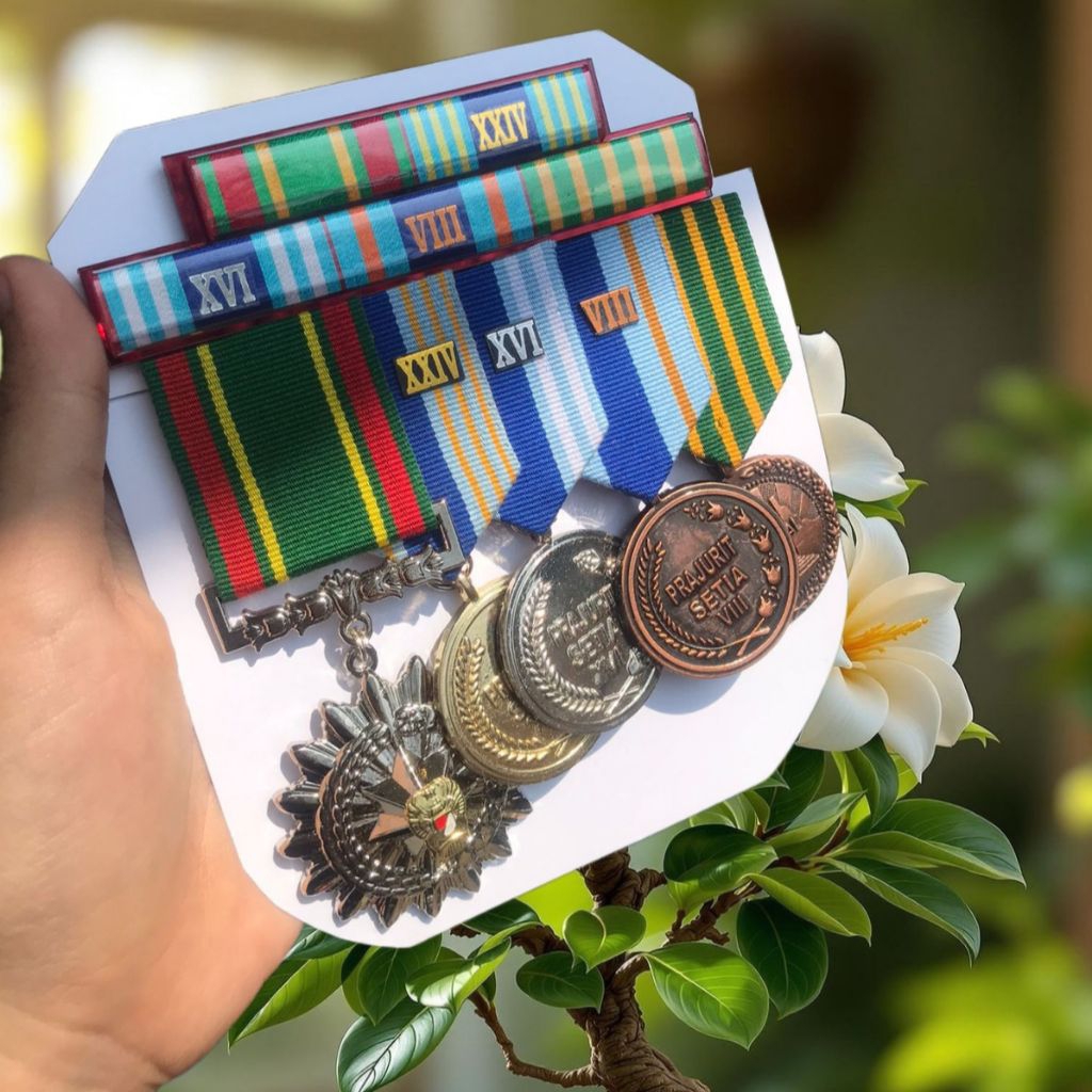 [Aksesoris Original, Premium Watch] 1 set PDU Medali dan PDH pita  TANDA JASA, Pakaian Dinas Upacara