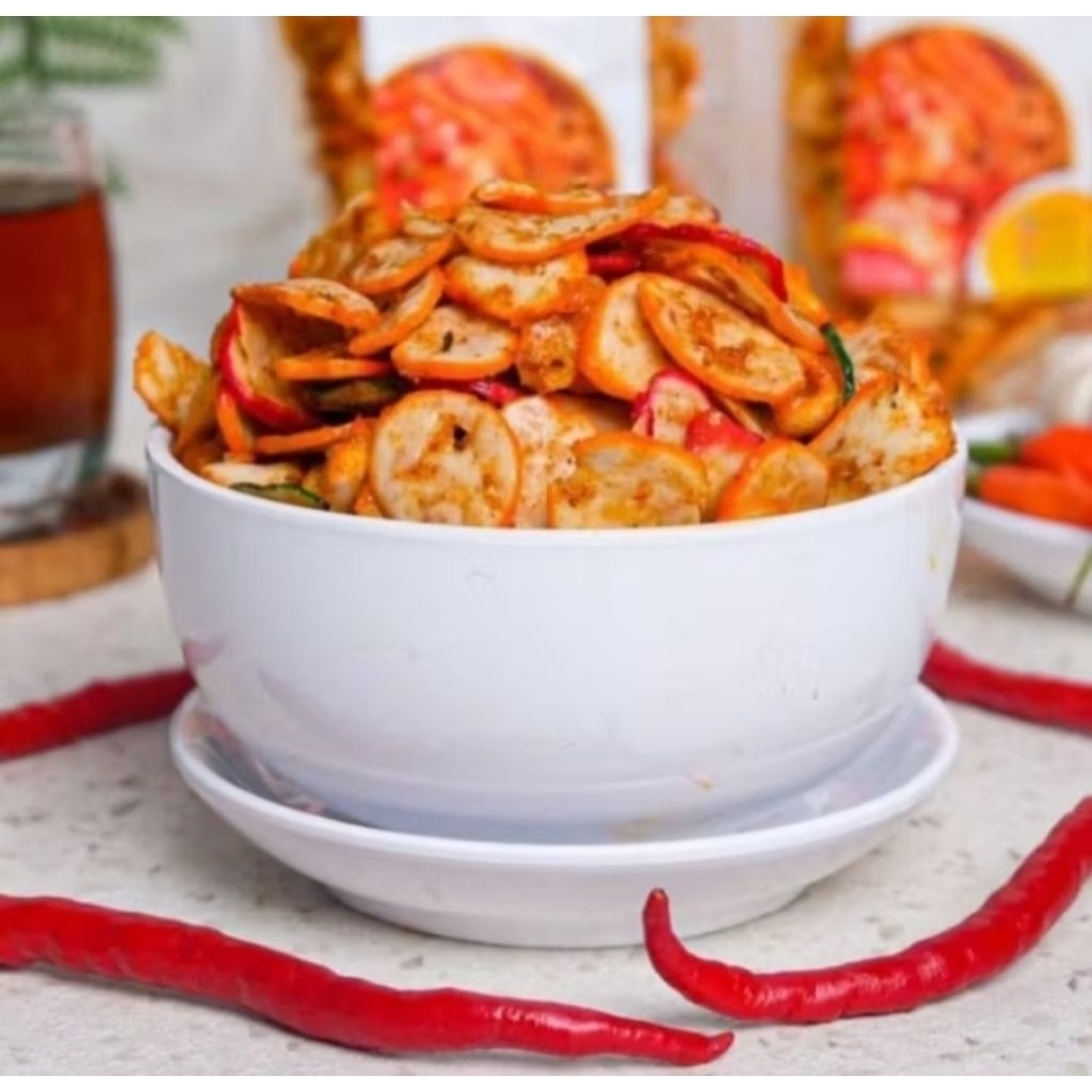 

Seblak Kering Kerupuk Udang Warna Warni Daun Jeruk Pedas Nampol Dan Original