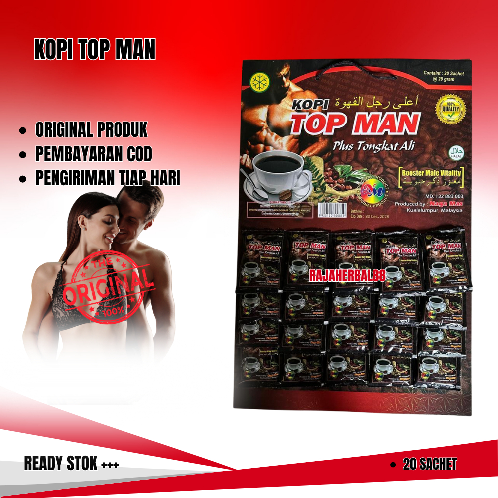 

Top Man Kopi Papan Isi 20 Sacset Original 100%