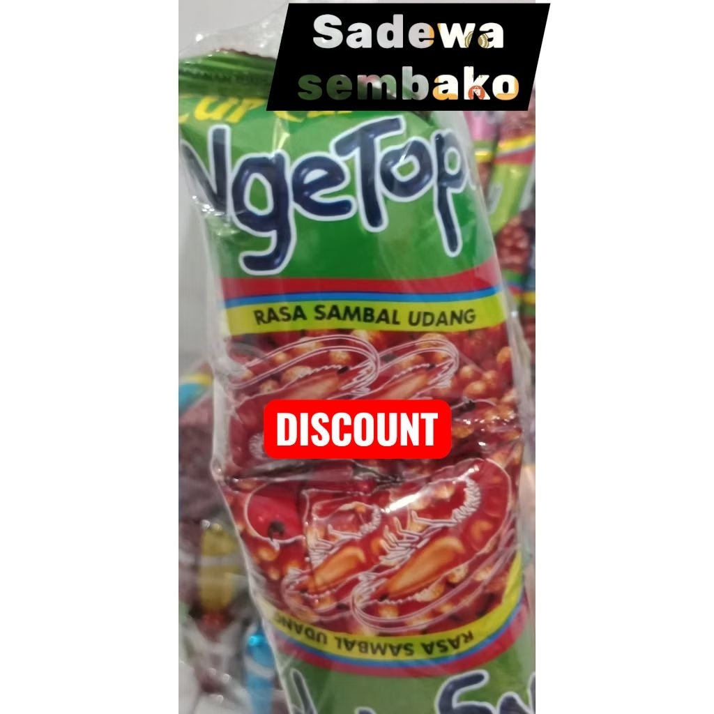 Snack jadul kerupuk pilus cup cup merk ngetop 1 renceng isi 20 bungkus dan 10 bungkus rasa sambal ud
