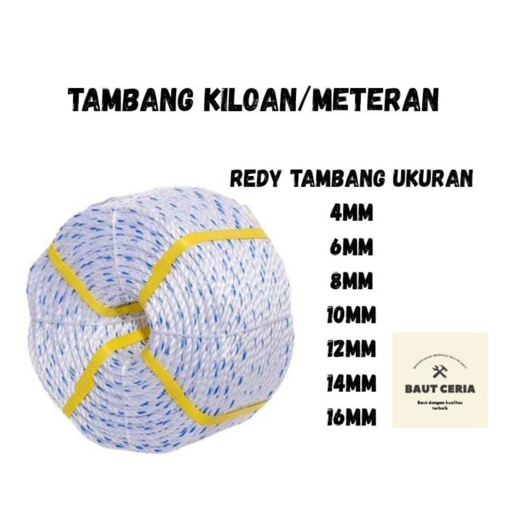 

Tali tambang plastik 3mm|4mm|6mm|8mm|10mm|12mm jual per 1m