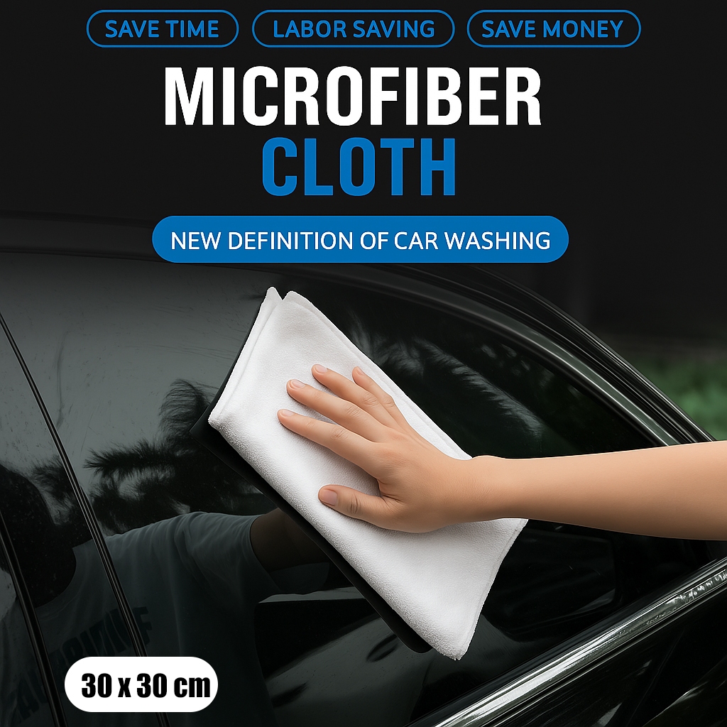 Kain Lap Mikrofiber 30 x 30 cm / Kain Lap Detailing Microfiber / Kain Poles Mobil Motor Halus