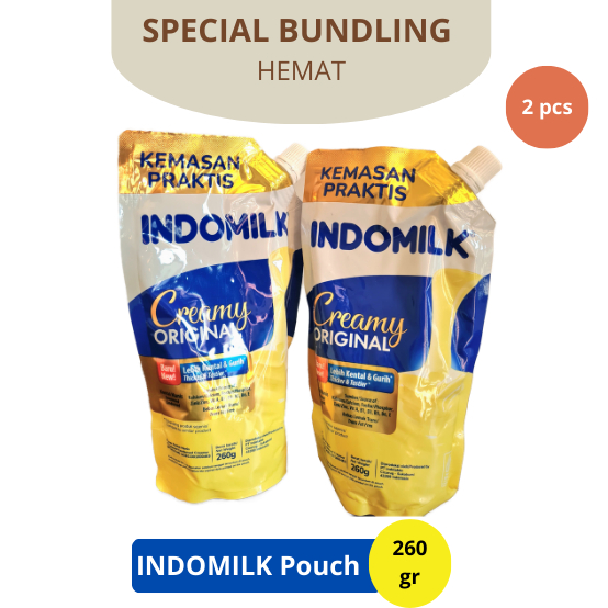 

TOKO BITAKU - KODE A || BUNDLING 2 pcs INDOMILK - Indomilk Refill Susu Kental manis 260 gr