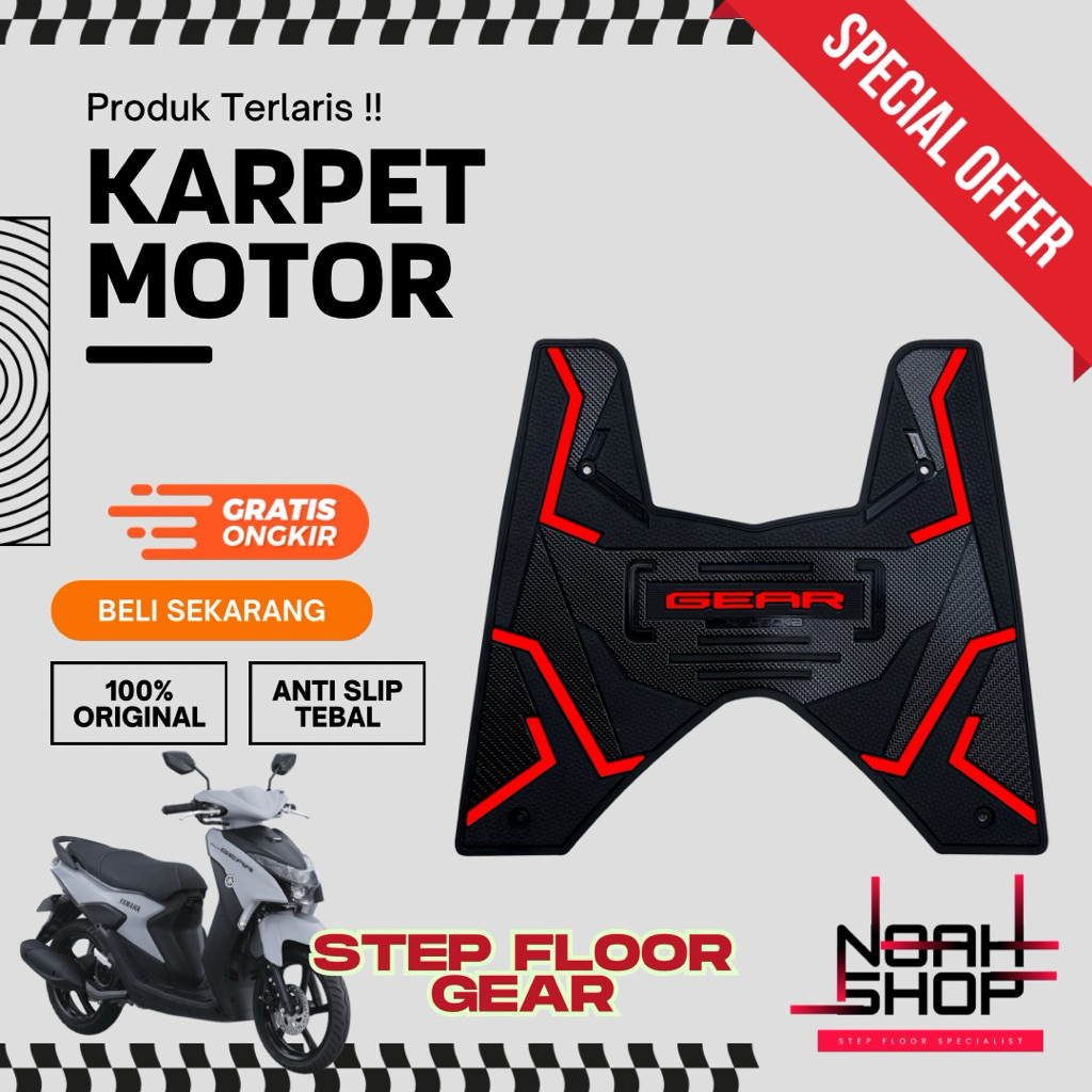 Karpet Motor yamaha Gear 125 - Karpet Gear 125 - Alas Kaki Gear - Pijakan kaki gear - Karpet motor Y