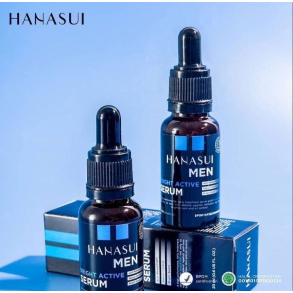 SERUM, SERUM HANASUI MEN, HANASUI BRIGHT ACTIVE SERUM, SERUM HANASUI COWOK, SERUM WAJAH, SERUM MUKA,