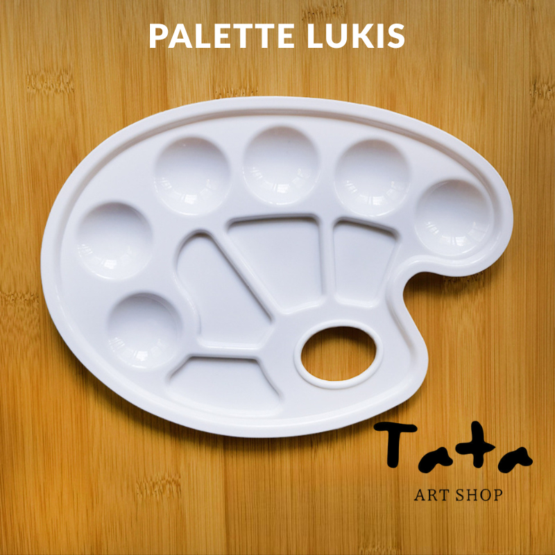 

Palet Lukis Cat Akrilik Dan Air / Watercolor Acrylic Paint Palette / Palet Lukis Oval Cat Acrylic