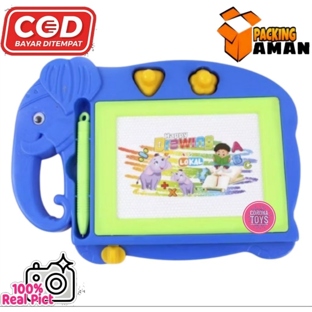 COD PROMO LKL012 MAINAN MURAH ANAK PAPAN TULIS KATAKTER GAJAH / PAPAN TULIS MAGNET / PAPAN DRAWING B
