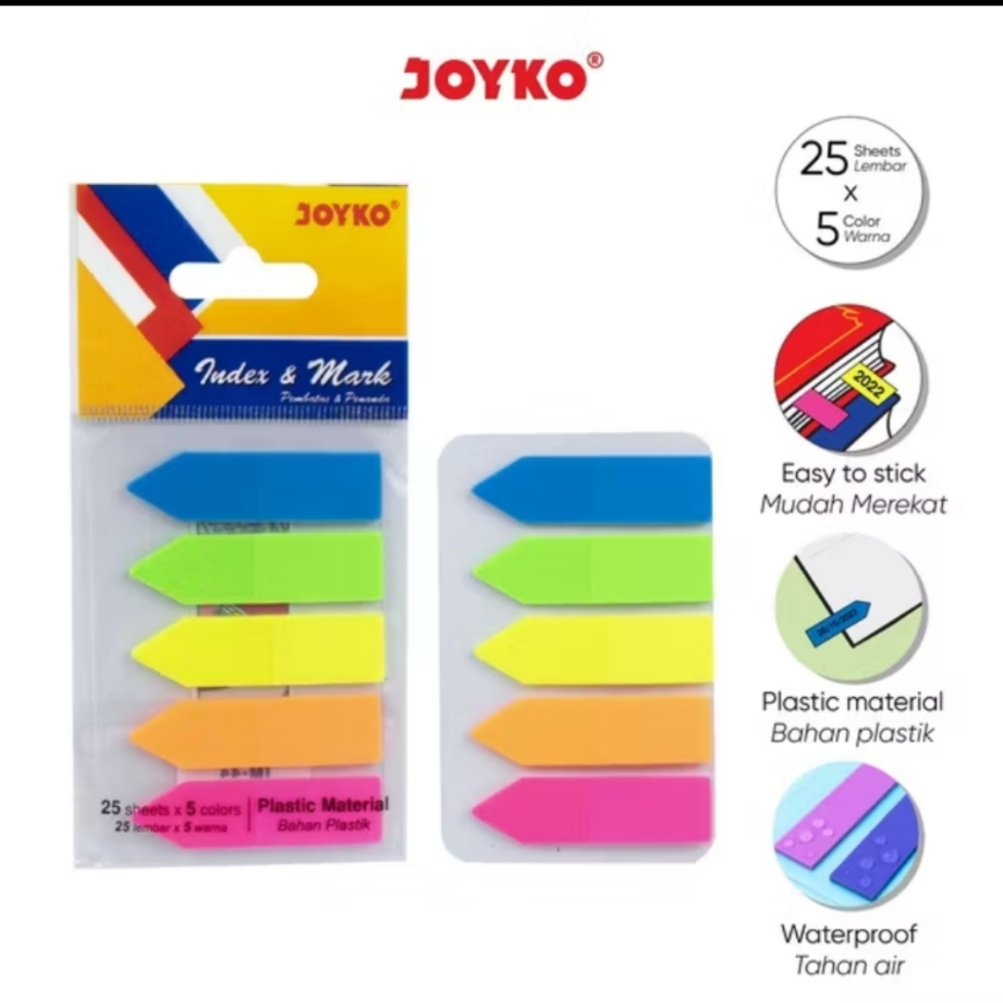 

Joyko Index Mark IM-44 1 Box isi 30 Set Penanda Pembatas Joyko Plastik