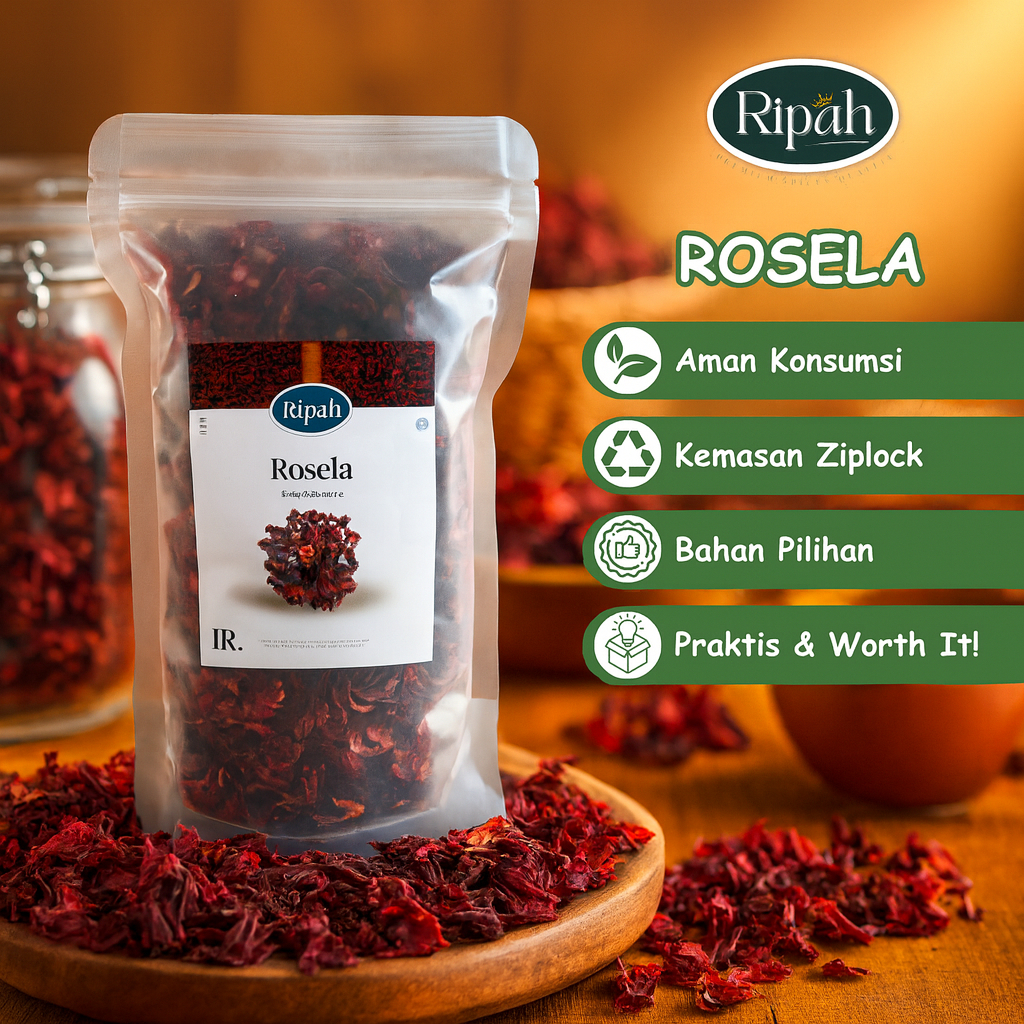 

40gr Bunga Rosella Merah / Teh Rosella Merah Kering Rempah / Ripah Rempah Premium