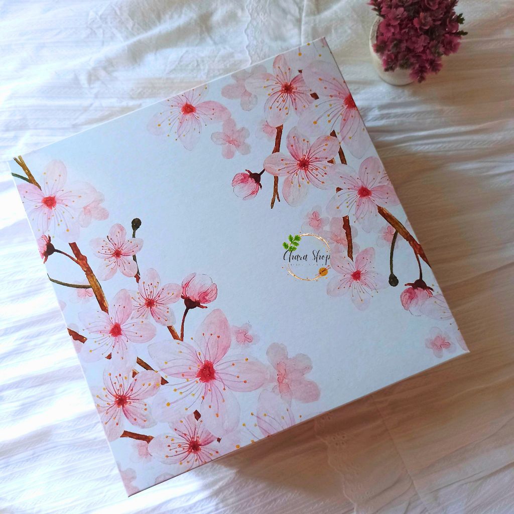 

Dus kue cantik motif sakura 22x22x12