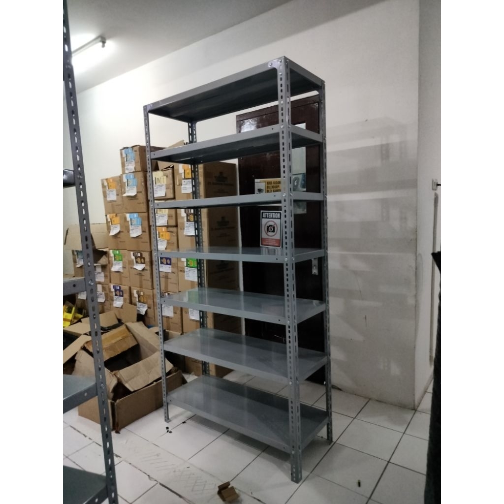 Rak besi gudang 7 susun P100xL40xT200, rak toko, etalase tempat penyimpanan