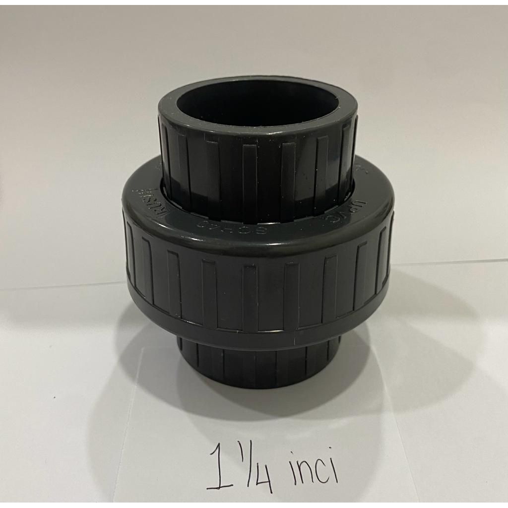 watermur pvc polos 1-1/4 inchi // sambungan selang union watermoor water mur plastik ukuran pipa 1-1