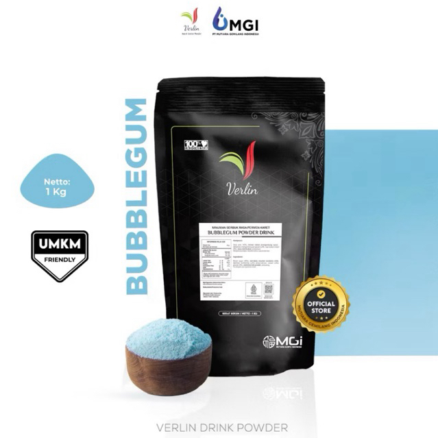 

Verlin Powder BUBBLE GUM PLAIN 1kg / Bubuk minuman permen karet BEST SELLER