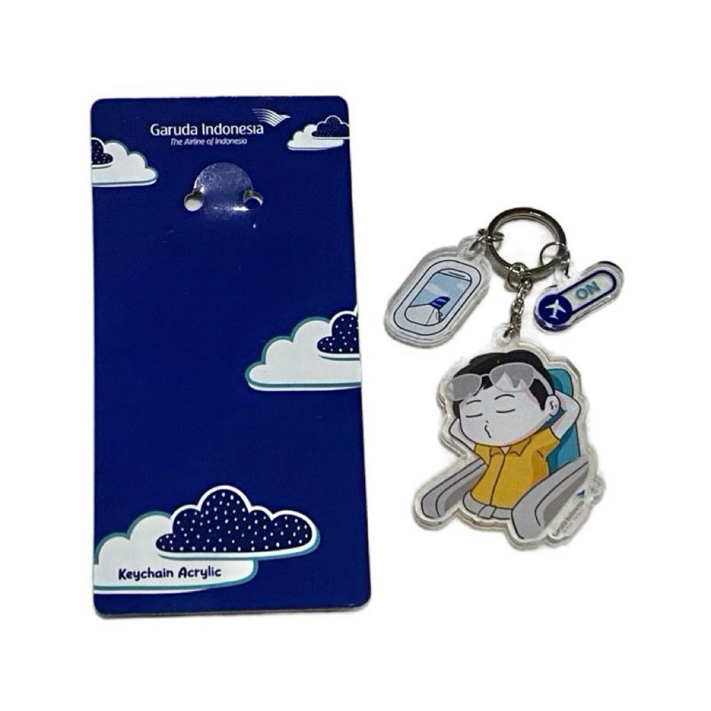 Official Acrylic Sky Explorer Window Keychain, Garuda Airways Indonesia