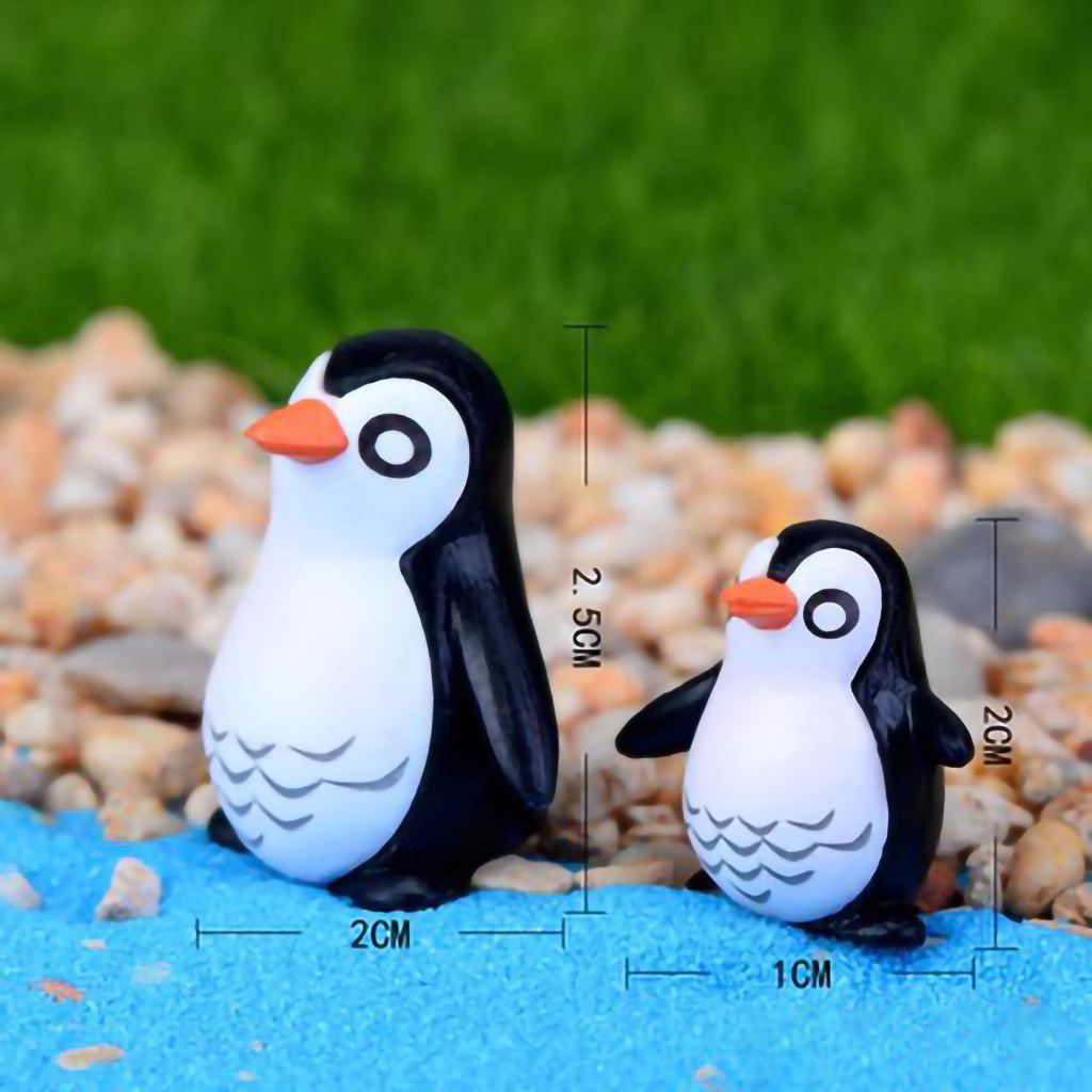 Miniatur Micro Landscape Penguin Ayah dan Anak