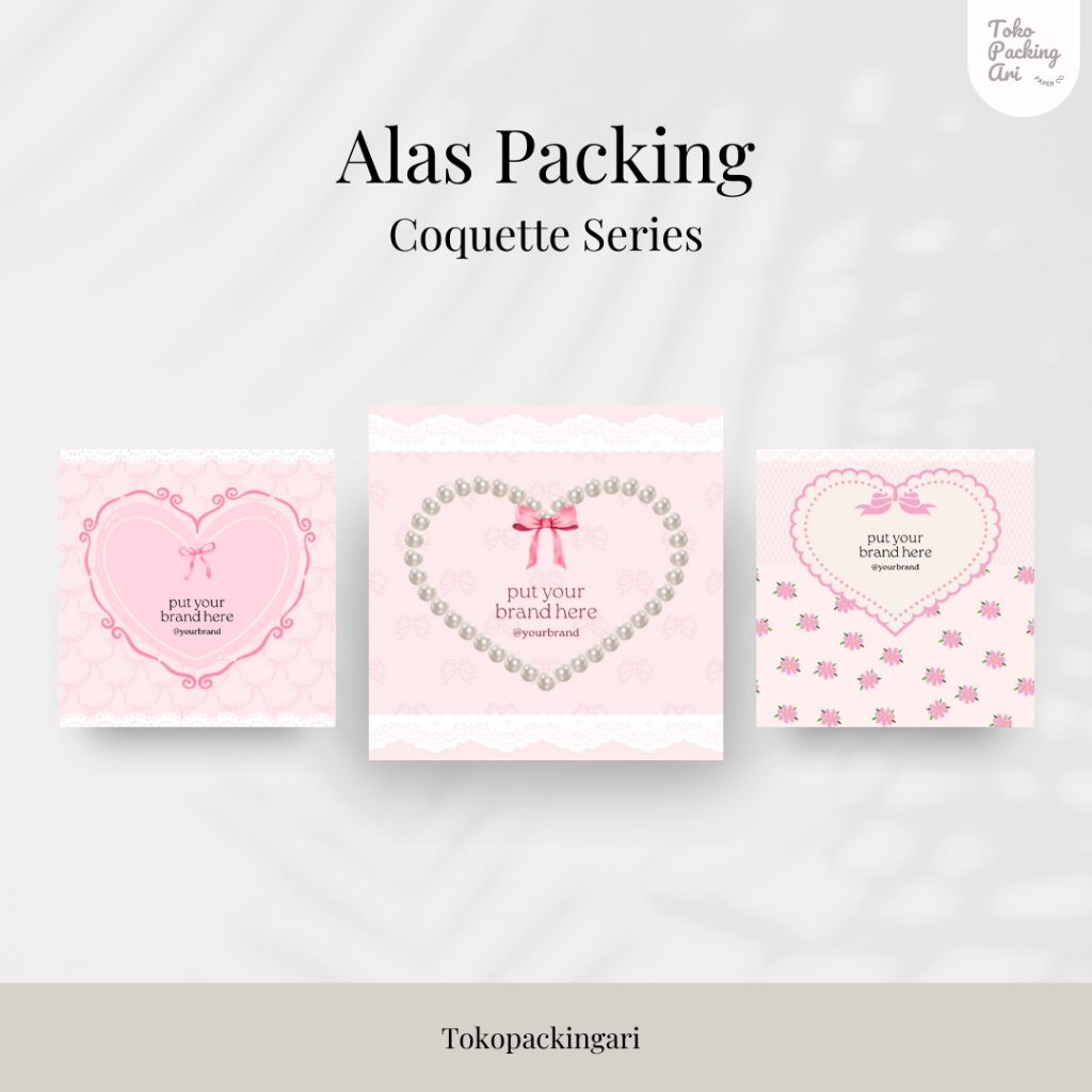 

Alas Packing | Coquette Series | FREE PLASTIK | Paper Aksesoris | Kertas Dudukan | Cute Paper | Alas Packaging