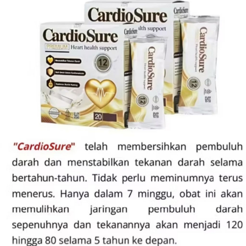 

PROMO Cardiosure Premium Asli Original Milk Susu Mengobati Hipertensi Jantung kolestrol
