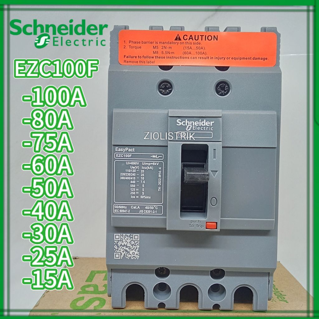 circuit breaker mccb 3p 60a EZC100F3060 schneider original /mccb 3phase 60a ezc100f