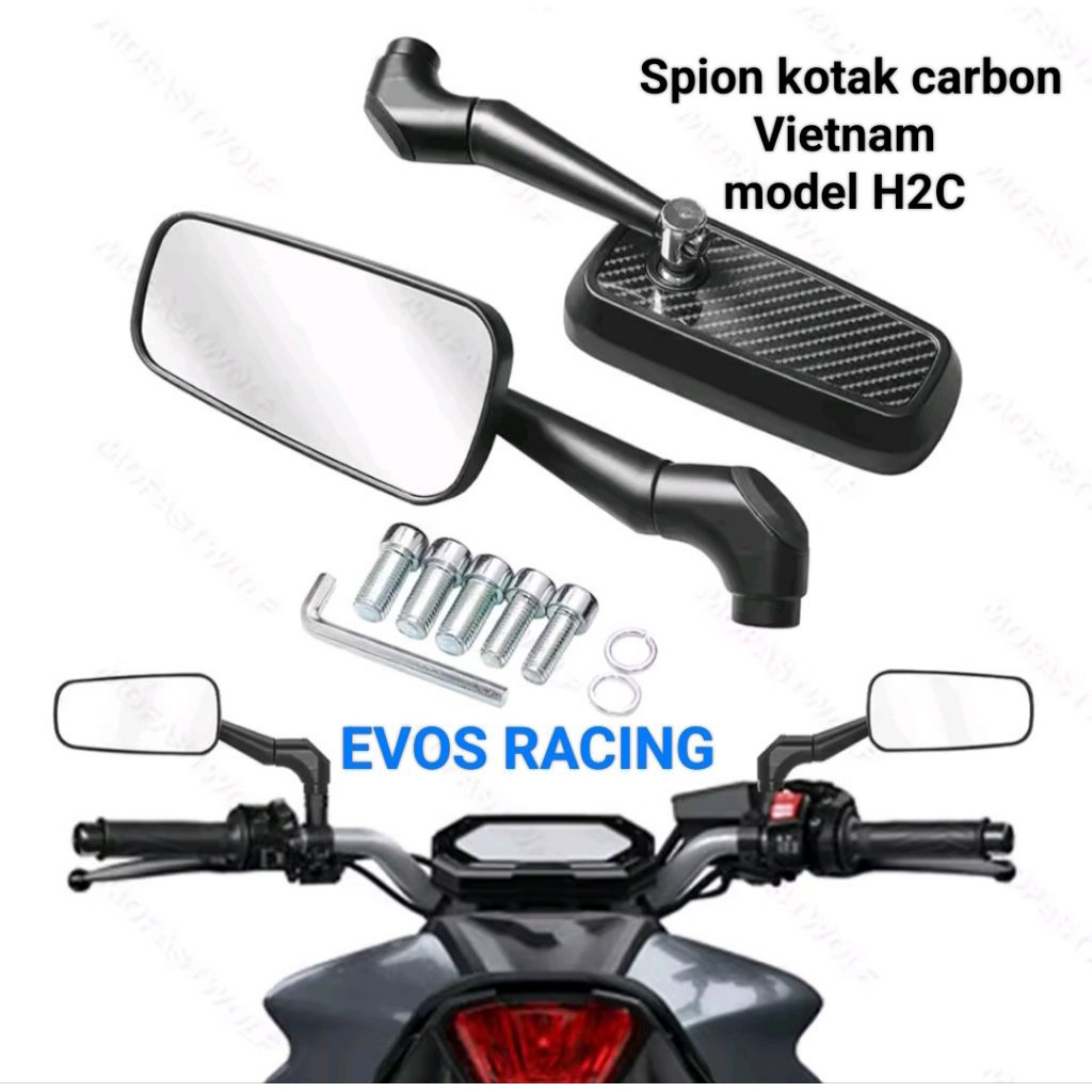 SPION PERSEGI CIRCUIT MOTIF CARBON FULL ALUMINIUM CNC HONDA VARIO 125 VARIO 150 BEAT DELUXE BEAT STR