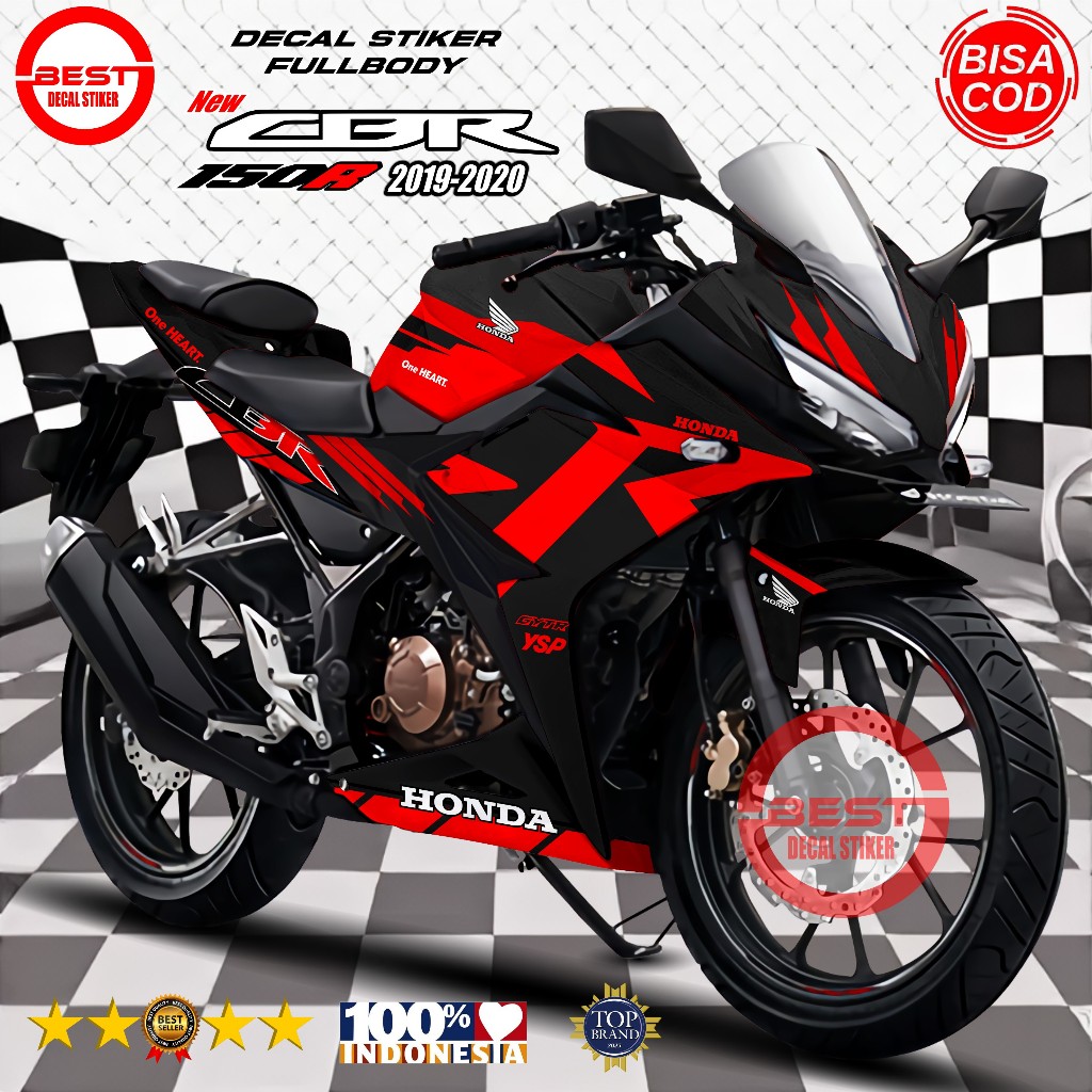 Decal CBR 150R 2019-2020 Fullbody Motif R - Variasi Stiker Decal Full Body CBR 150R K45N 2019-2020