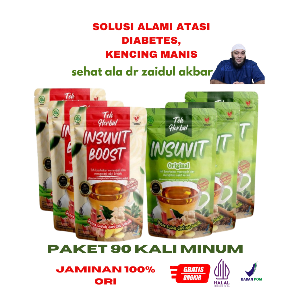 

Teh insuvit | herbal diabetes original | isi 90 teh ( promo diskon) kencing manis, obat herbal