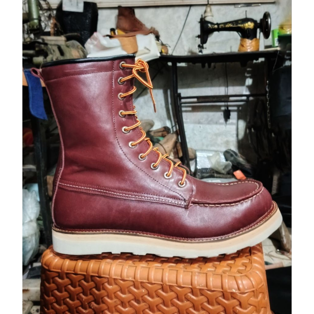 custom model redwing boots leather