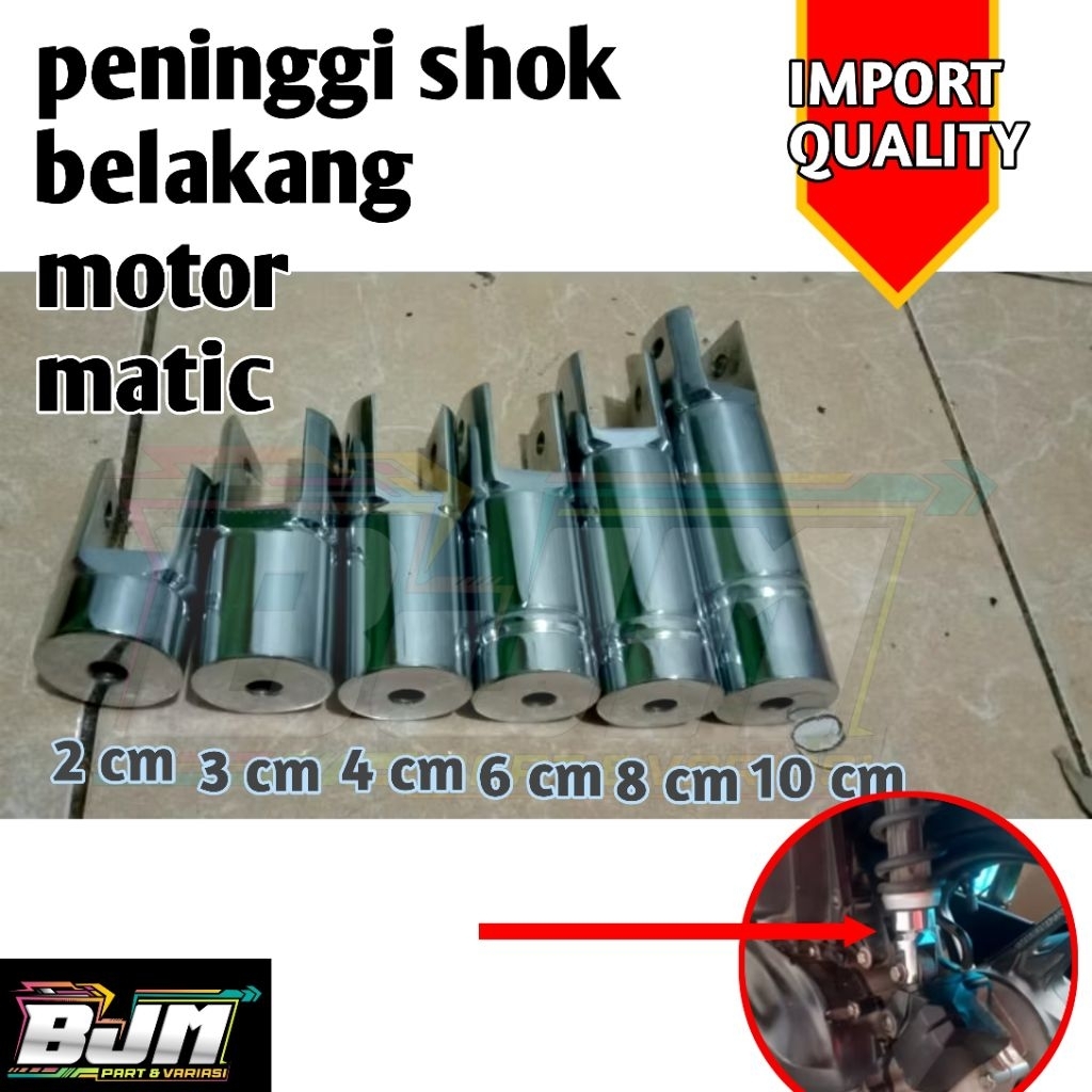 PENINGGI SHOK BELAKANG MOTOR MATIC KROOM peninggi skok belakang metic vario beat scoopy mio dll
