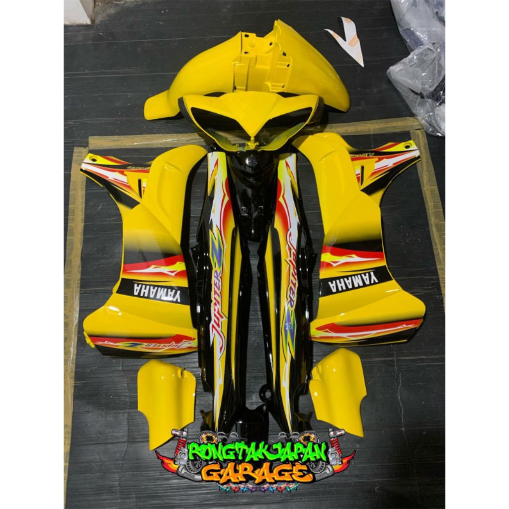 Full Set Bodi Halus Jupiter Z New Burhan Kuning Hitam Cover Body Jupiter Z New Burhan Kuning Hitam