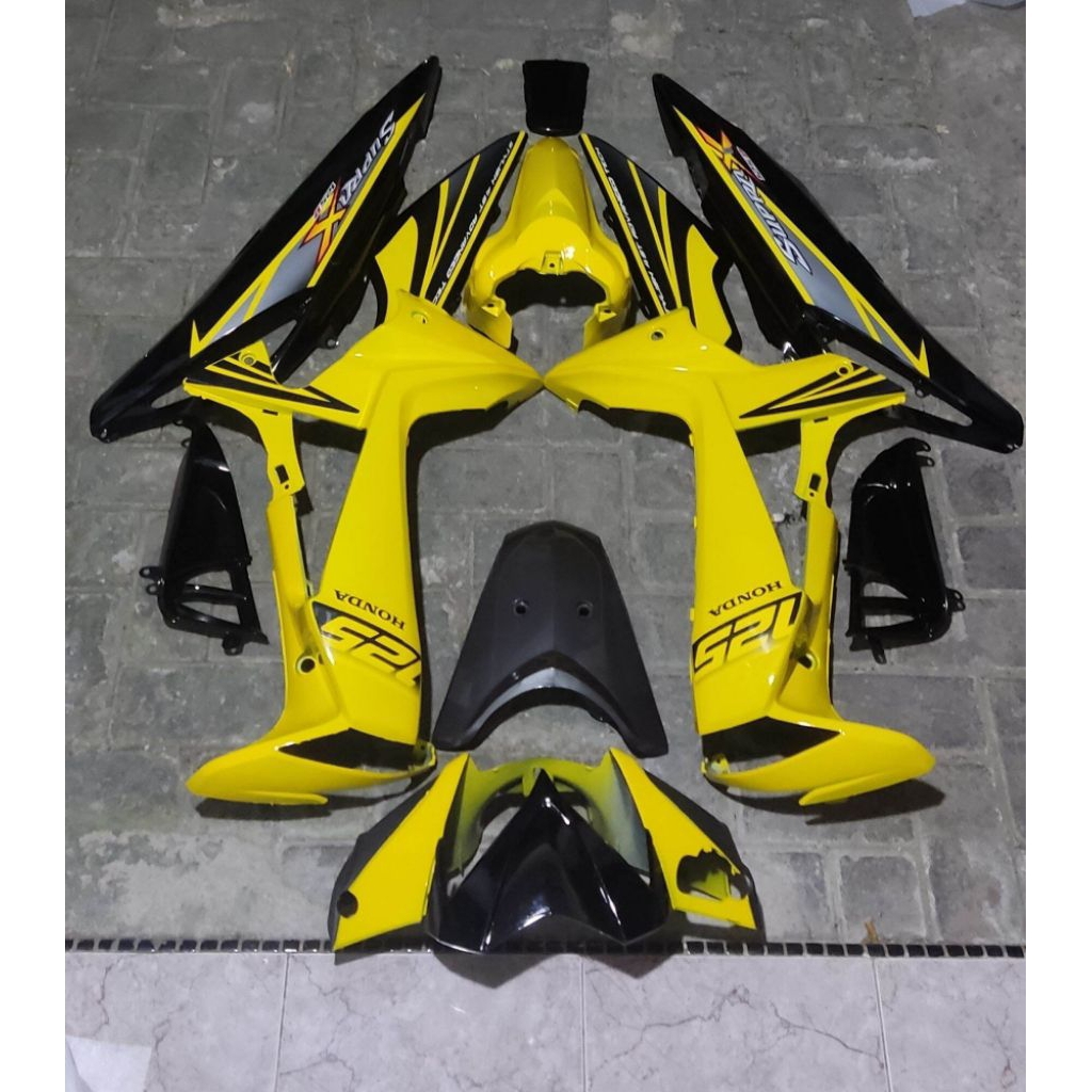 body supra x 125 batman fullset halus warna kuning cover body supra x 125 batman warna kuning