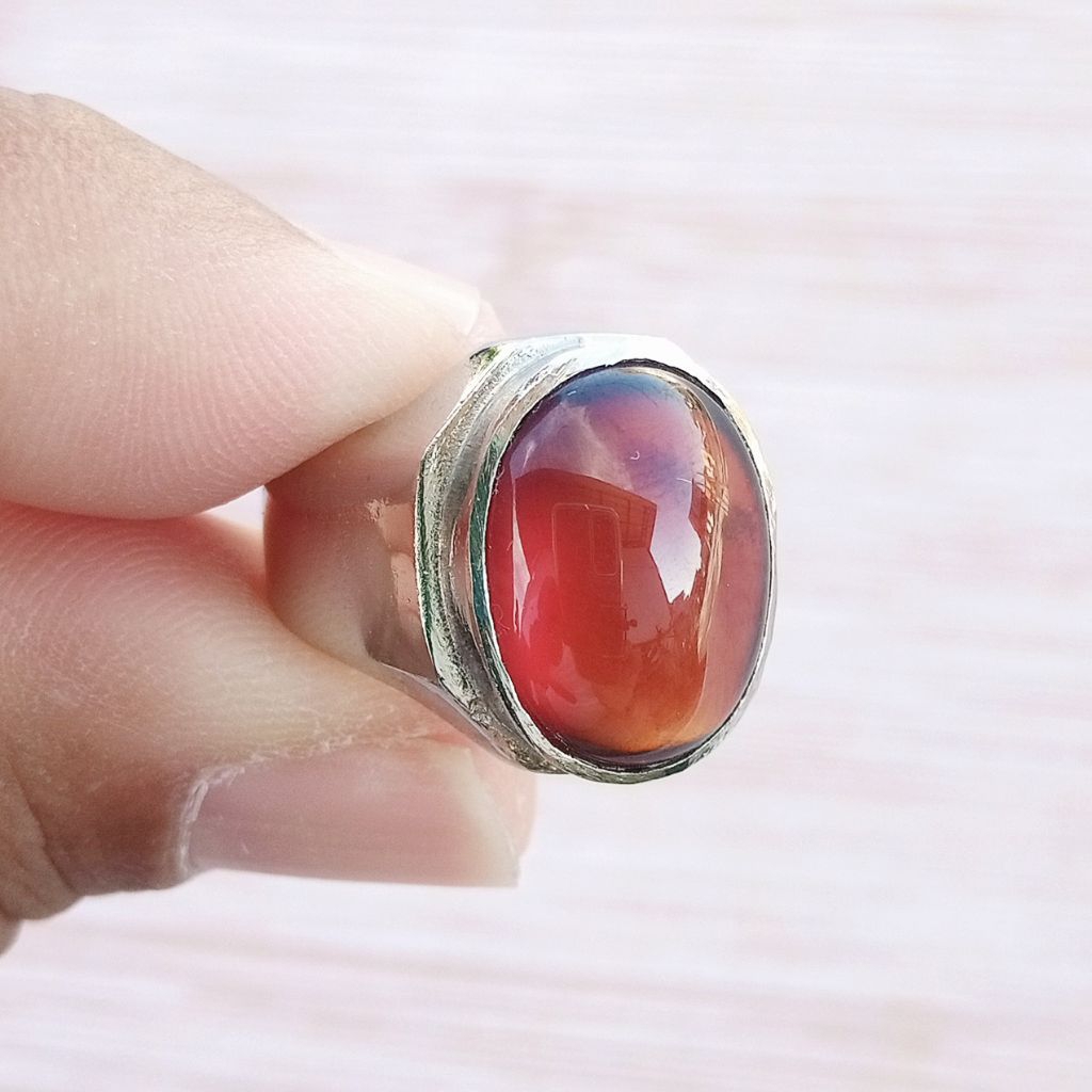 Cincin Batu Permata Natural Red Garnet Jumbo HQ