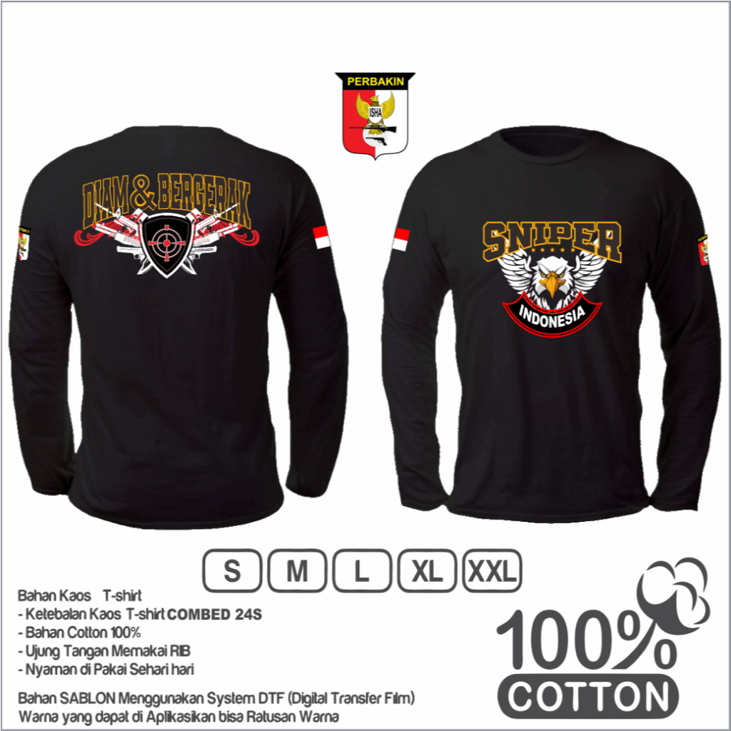 kaos sniper terbaru lengan panjang/perbakin/kaos penembak