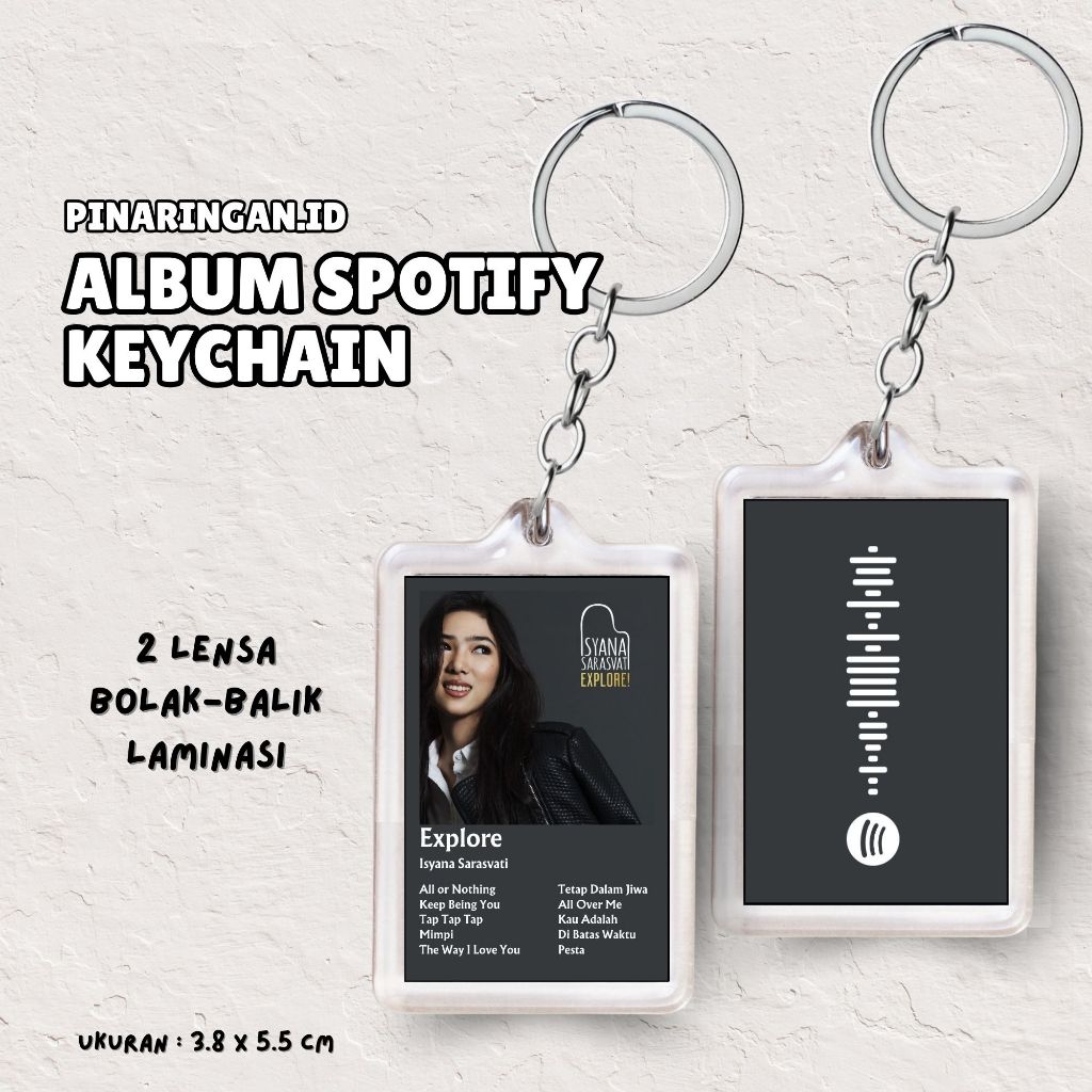 (Isyana Sarasvati) GANCI PREMIUM ACRYLIC SPOTIFY ALBUM BISA DI SCAN DI SPOTIFY FULL LAMINASI GLOSSY