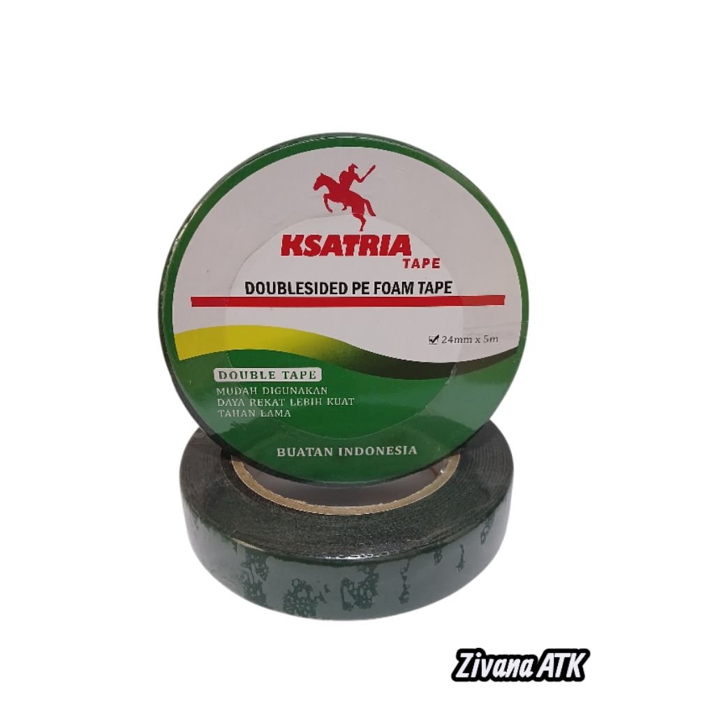 

Double Tape Foam Hijau Ksatria Tape 24mm x 5 meter