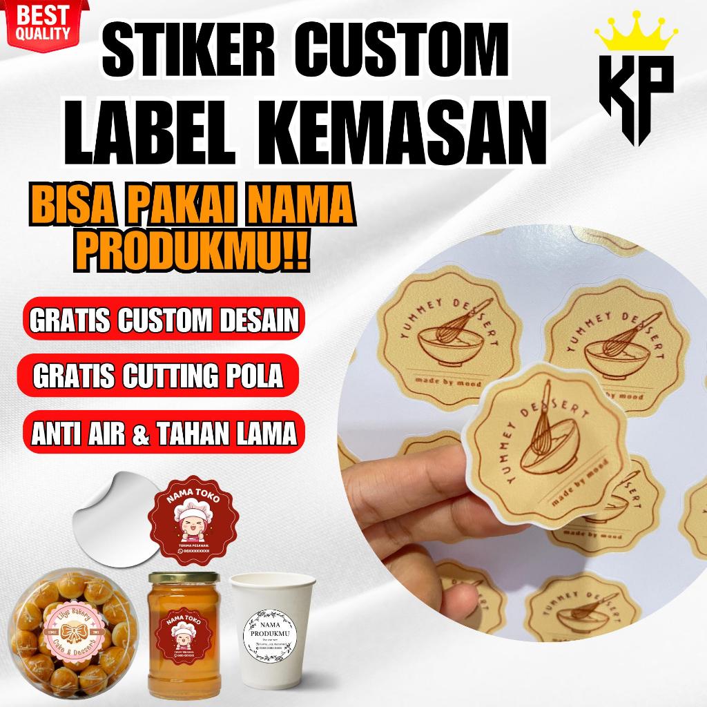 

Cetak Stiker Label Kemasan Produk Gratis Custom Desain Sticker Olshop Makanan Minuman Vinyl Anti Air