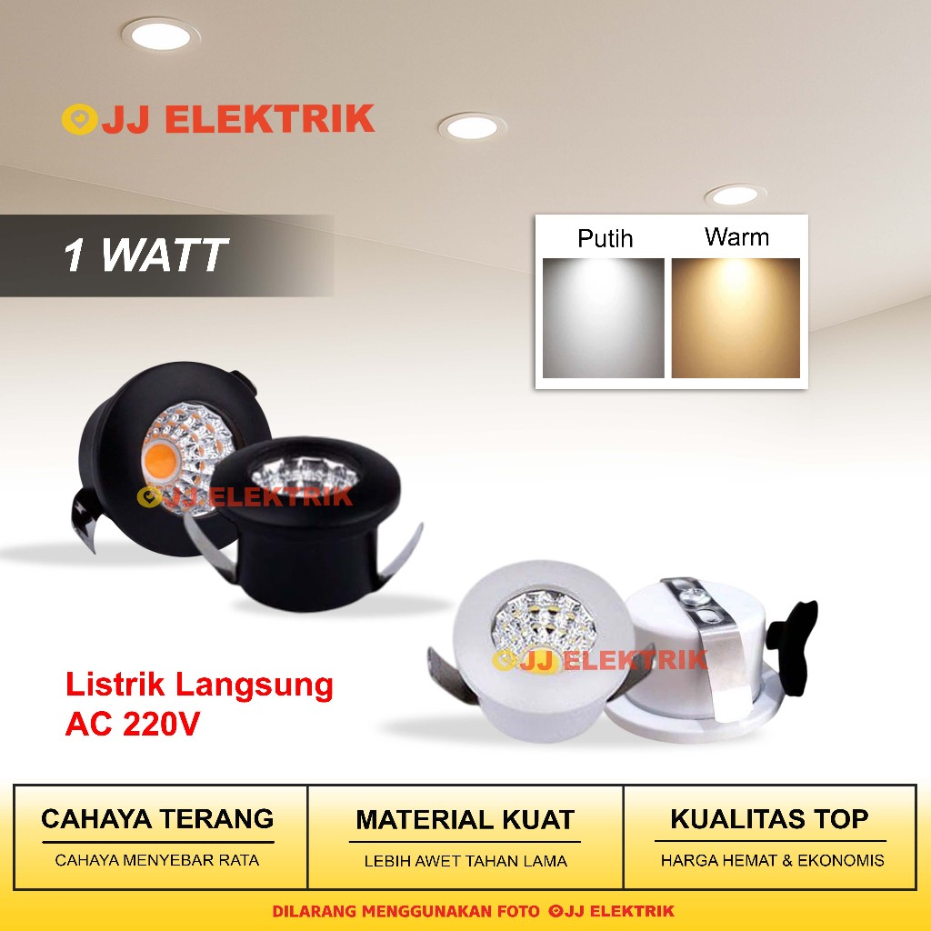 Lampu Downlight LED Mini 1W COB Spotlight Plafon Ceiling Hias Lemari Dinding