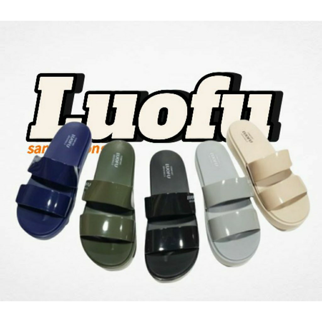 Sandal LUOFU Wanita Ban 2 Original E 7199AI – Sandal Stylish & Nyaman