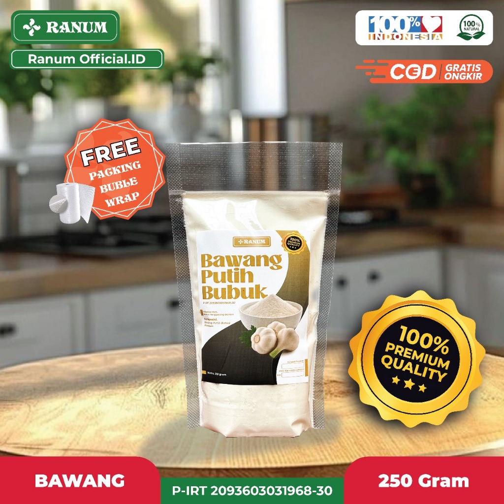 

Bawang Putih Bubuk Asli 100% Garlic Powder 250 Gram | Bumbu Masakan, Marinasi, Taburan Makanan