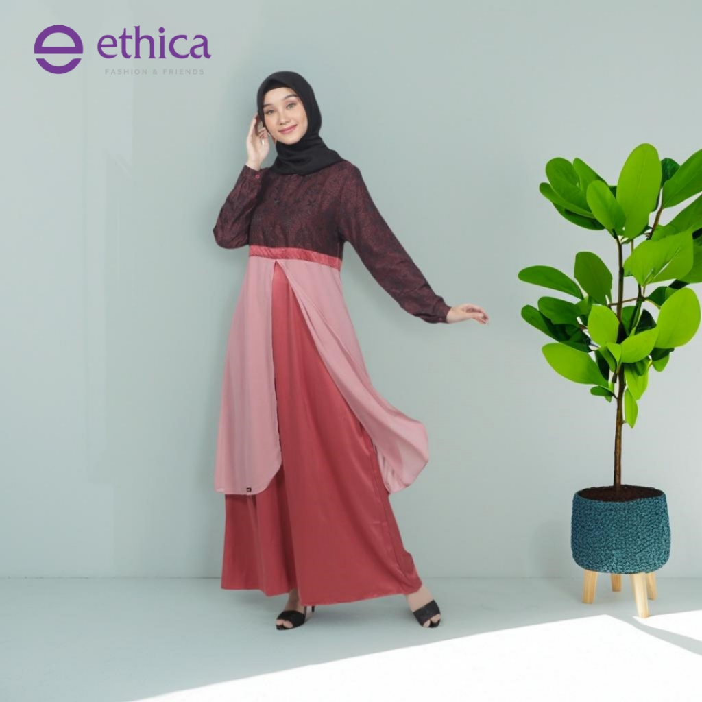 Serba Gamis Dress Ethica Kagumi 127 Jumbo Gamis Satin Lodiarza Ceruti Premium