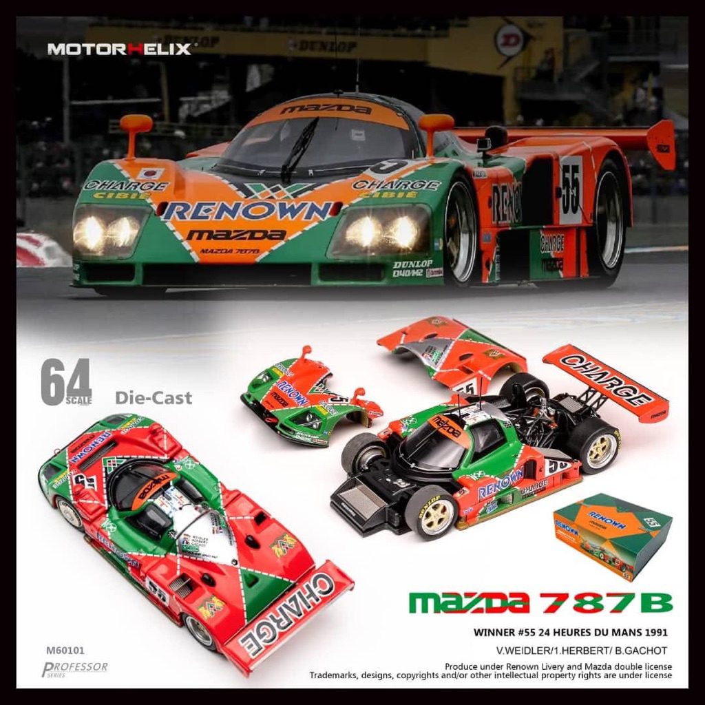 MOTORHELIX Mazda 787B Winner 24 Heures Du Mans 1991. (Sealed)