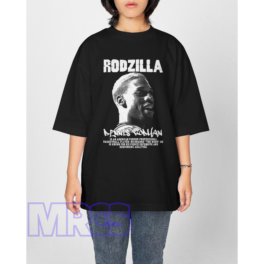 Kaos Oversize Dennis Rodman Rodzilla NBA  Kaos Oversize Basket Retro Dennis Rodman