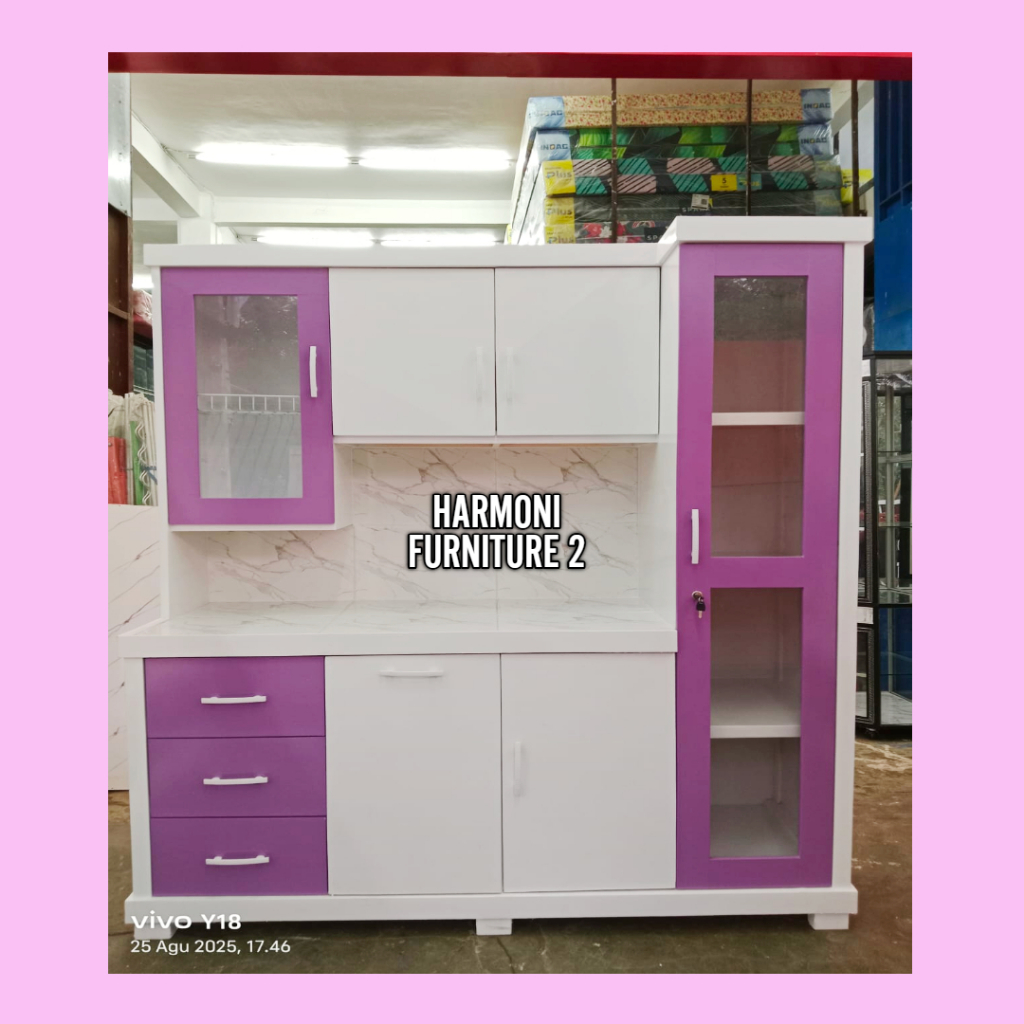 RAK PIRING KAYU PINTU 4 KACA RAK PIRING 4 PINTU KAYU LEMARI SAYUR KAYU PINTU 4 RAK SAYUR 4 PINTU FRE